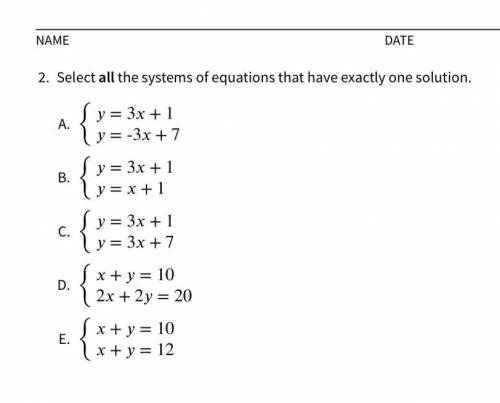 What equations have exactly o e solution