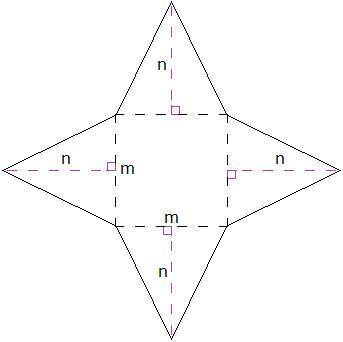 The figure below is a net for a triangular prism. Side a = 47 inches, side b = 13 inches, side c =