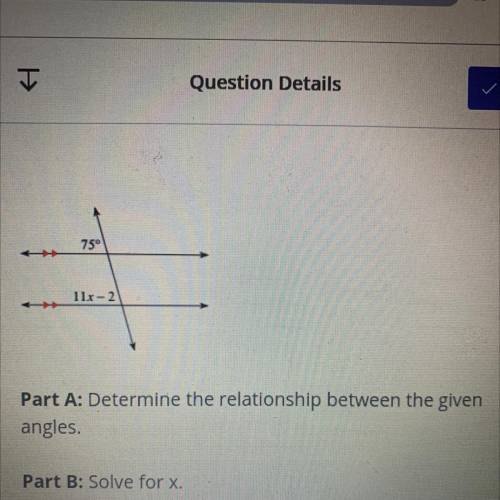 The value of X and the relationship between the angles