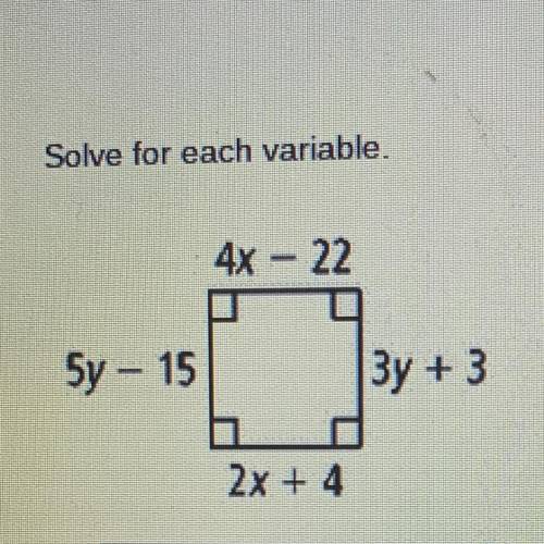 Solve for each variable.