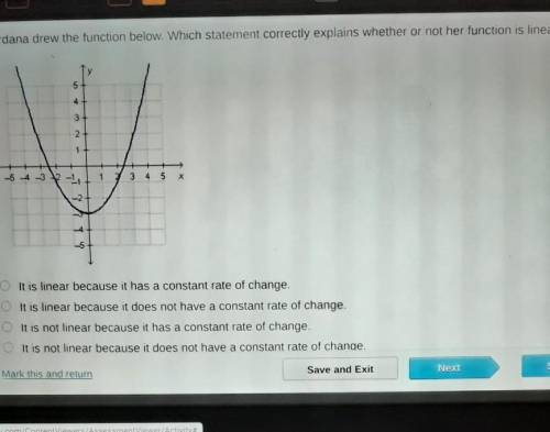 Jordana drew the function below.which statement correctly explains whether or not her function is l