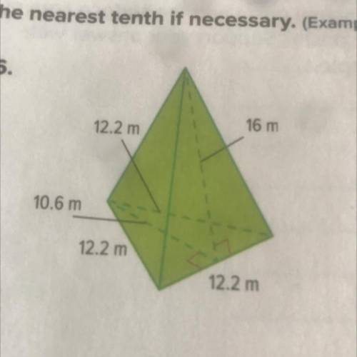 Find the surface area of each pyramid. Round to the nearest tenth if necessary.