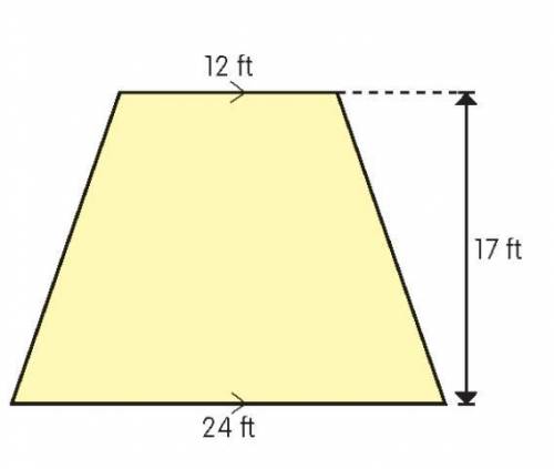 The area of the trapezoid pictured below is square feet. Brainliest