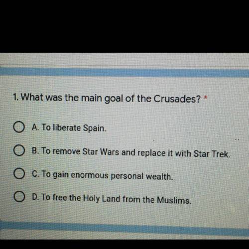 What was the main goal of the Crusades?