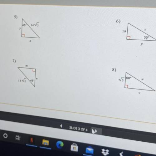 Need help ASAP find the sides of triangles