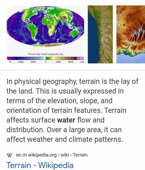 WHAT IS THE TERRAIN OF THE EARTH?