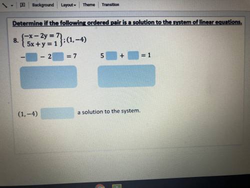 Determine if the following ordered pair is a solution to the system of linear equations.
