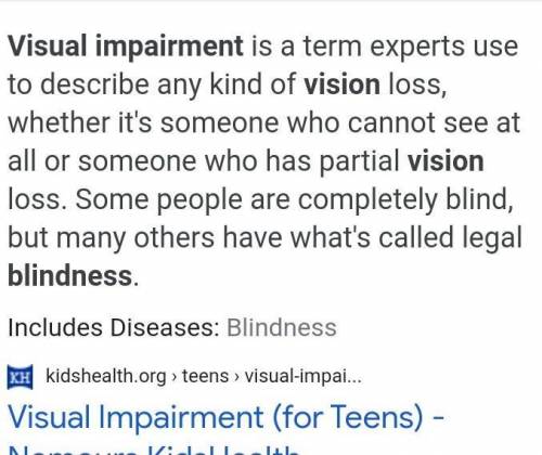Define visual impairment​