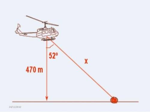 Un helicóptero que está a una altura de 470m levanta una bola de hierro con una cuerda que forma un