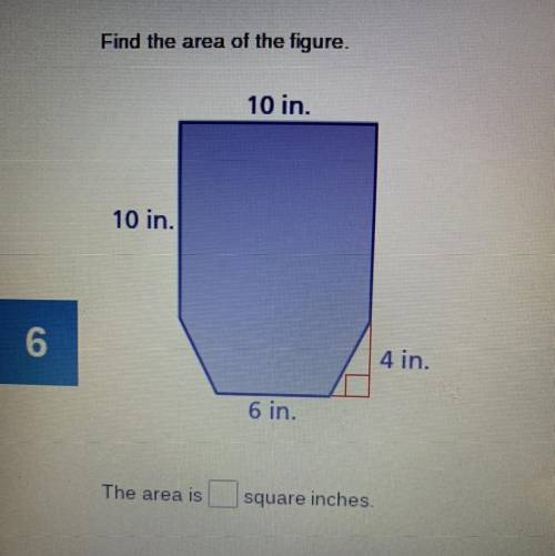 Find the area of the figure

Someone plz help I’m giving 30 points its not 6 not 16 not 112 someon