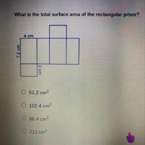 Fast easy question 
What is the total surface area of the rectangular prism?