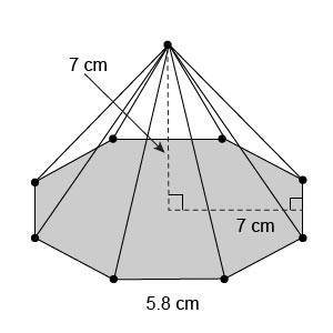 HELP ASAPWhat is the lateral area of this regular octagonal pyramid?