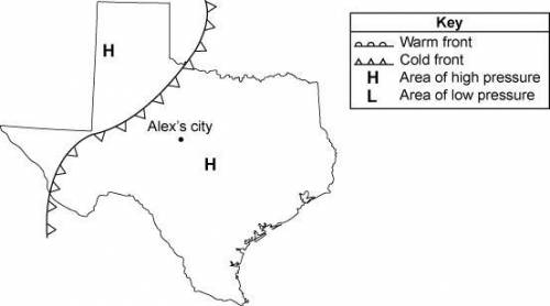 HELP PLEASE!

The picture below shows a 24-hour weather map for Texas.
What does the map indicate