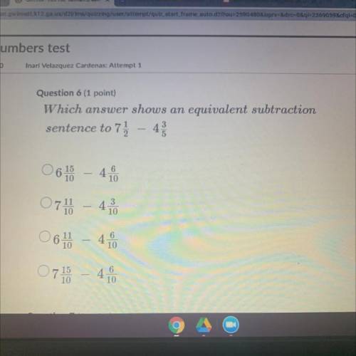 Which answer shows an equivalent subtraction
sentence to 73 - 43