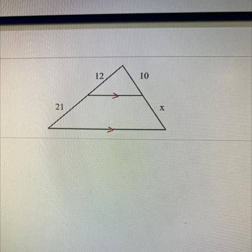 Using the following diagram, solve for X.