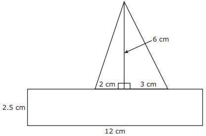 A drawing of a sailboat was made using a rectangle and two right triangles, as shown.

What is the