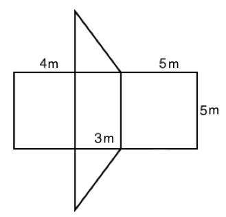 A triangular prism has a net as shown below.

​ 
​What is the surface area of this triangular pris