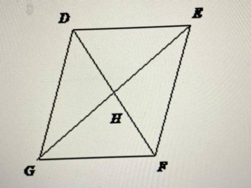 In parallelogram DEFG, DH = x + 1, HF = 3y, GH 0 3x - 4, and HE = 5y + 1. Find the values of x and