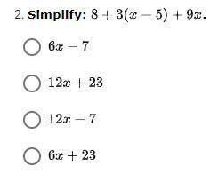 Um its another question from my uh Distributive Property asses it lesson lol.