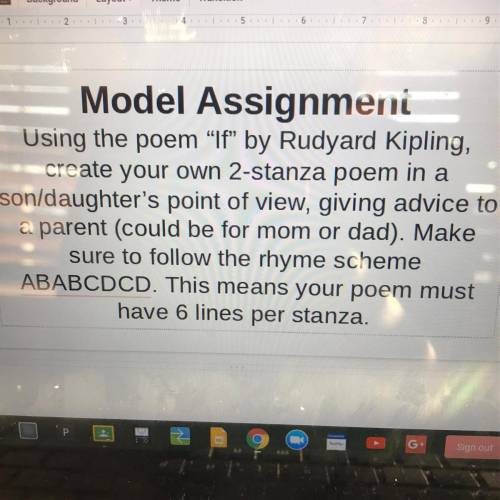 Pleaseee helpppp I will name you the most brainliest Model Assignment using the poem “if” by Ru