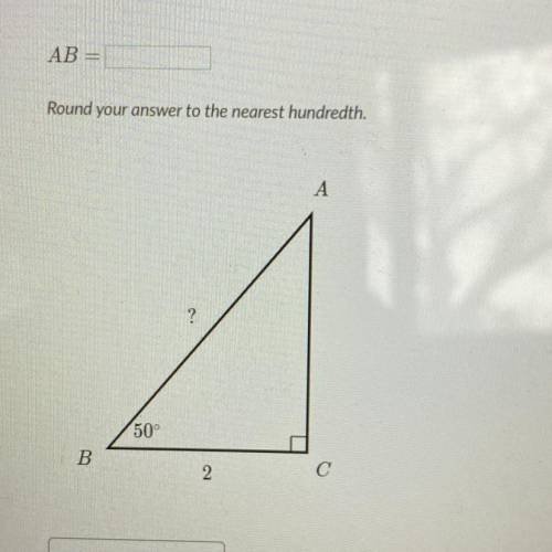 AB=____
round your answer to the nearest hundredth