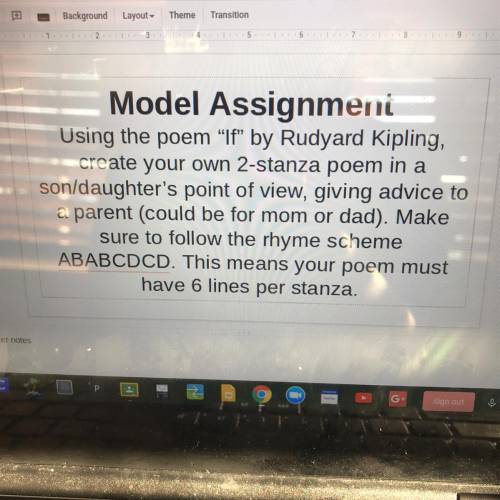 Pleasee help it's due tomorrow!!! Model Assignment

Using the poem It by Rudyard Kipling,
create
