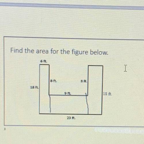 Find the area of divided parts then add them together 
Help please 
Brainiest answer given