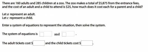 There are 160 adults and 285 children at a zoo. The zoo makes a total of $5,875 from the entrance f