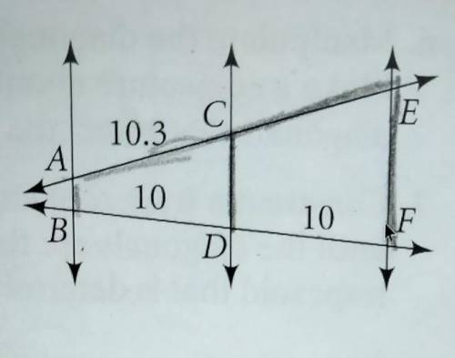 In the figure at the right, segment AB parallel to segment CD parallel segment EF. Find AE.​
