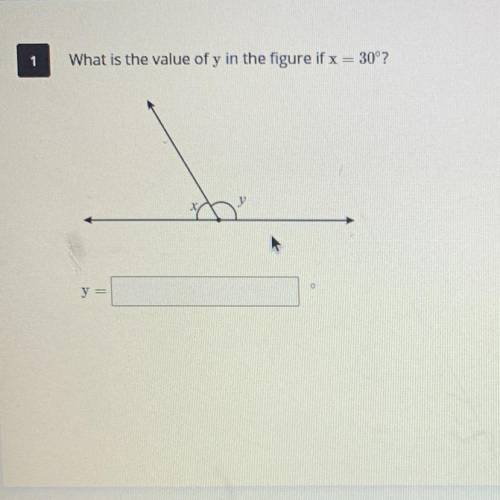 What is the value of y in the figure if x = 30°?