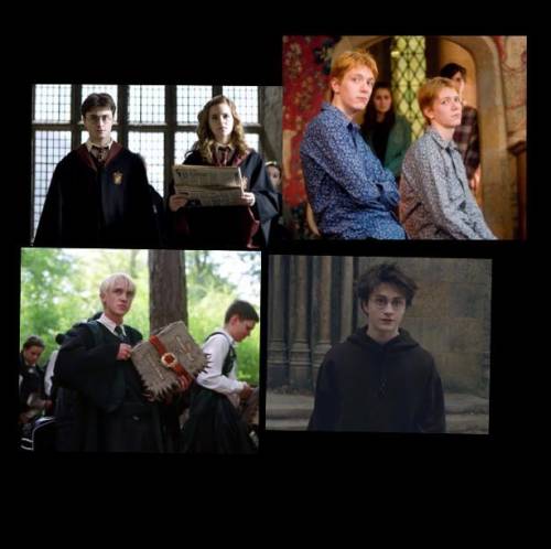 Potterheads!!

Characters from Harry Potter 
The top left is from Tom felton’s insta I think and t