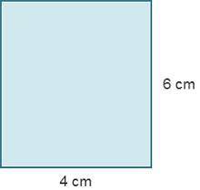 A rectangle with a base of 4 centimeters and a height of 6 centimeters.

A 3-column table with 3 r