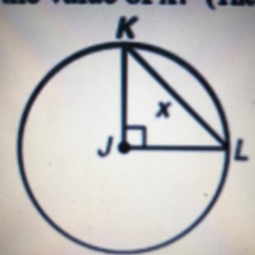 21. The circumference of circle J is 14. What is

the value of x? (The circumference of a circle =