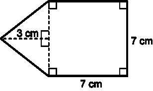 What is the area of the composite figure?

70 cm²
59.5 cm²
54.25 cm²
49 cm²