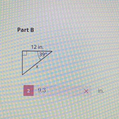 use trig to determine the value of x for the right triangle. Round answer to nearest tenth. Show wo