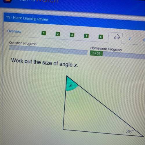 Work out the size of angle x 
anyone ??