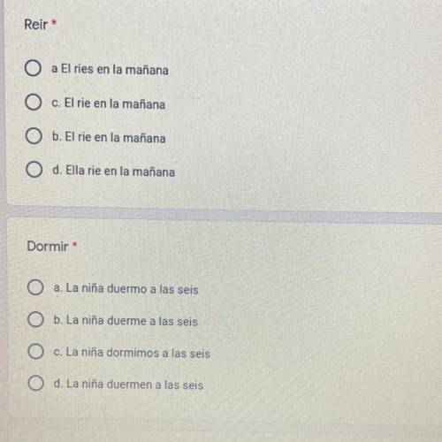Im terrible at spanish can u guys please help me its just two questions