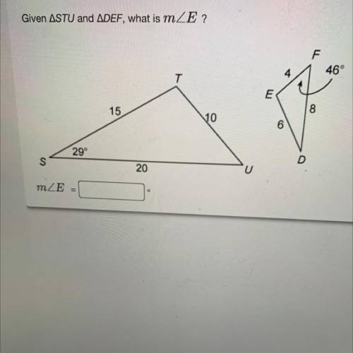 Given ASTU and ADEF, what is mZE ?
HELP PLEASE!!