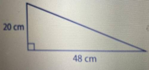 Find the missing length using Pythagorean theorem

a. 25 cm
b. 52 cm
c. 42 cm
d. 48 cm