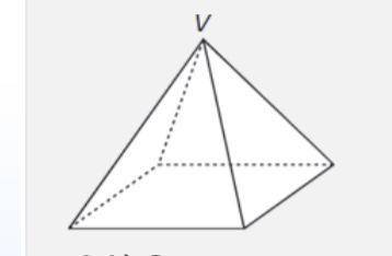 One of the vertices of a square pyramid is labeled V in this diagram. What two-dimensional figure w