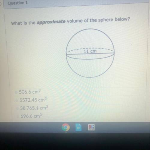 What is the approximate volume of the sphere below ?