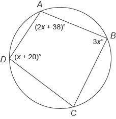 IMMEDIATE HELP NEEDED 50 POINTS

​Quadrilateral ABCD​ is inscribed in this circle.
What is the