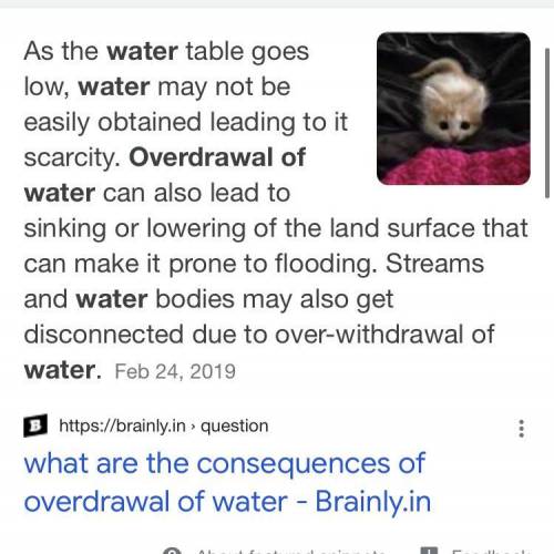 3. what are theconsequencesof over drawalof water?​