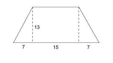 What is the area of the trapezoid with height 13 units?