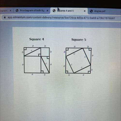 Using squares 1, 2, and 3, and eight copies of the original triangle, you can create squares 4 and