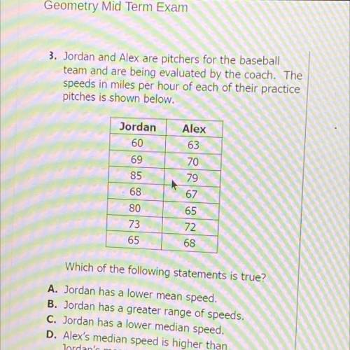 POSSIBLE POIN

3. Jordan and Alex are pitchers for the baseball
team and are being evaluated by th