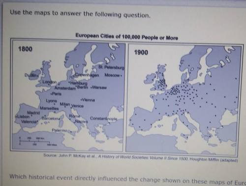 Which historical event directly influenced the changed shown on the maps of europe?​