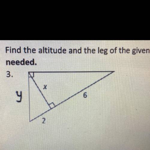 How do I find the altitude and leg of the triangle