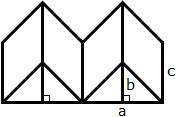 What is the volume of the figure composed of two congruent triangular prisms if a = 5 units, b = 2