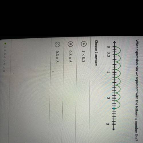 What expression can we represent with the following number line?

Choose 1 
A. l x 0.3
B. 0